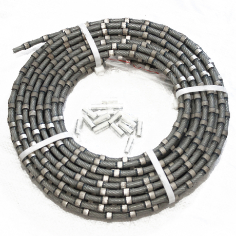 8.8mm Diamond Wire Saw Untuk Pemotongan Dan Pembuatan Profil Batu Marmer